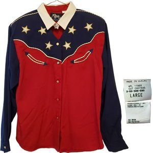 Roper Rodeo Blue patriotic women's western shirt